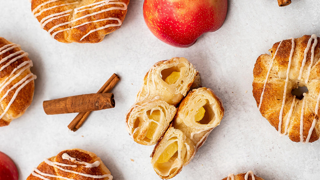 Apple Pastry Rings with Vanilla Bean Glaze